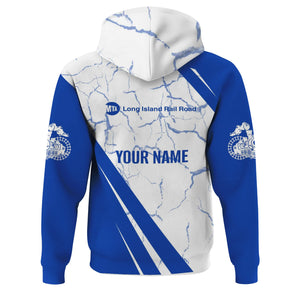 Railspirit Personalized Long Island Railroad Hoodie Crackle Texture Style Train Zip Up Hoodie For Trackhead