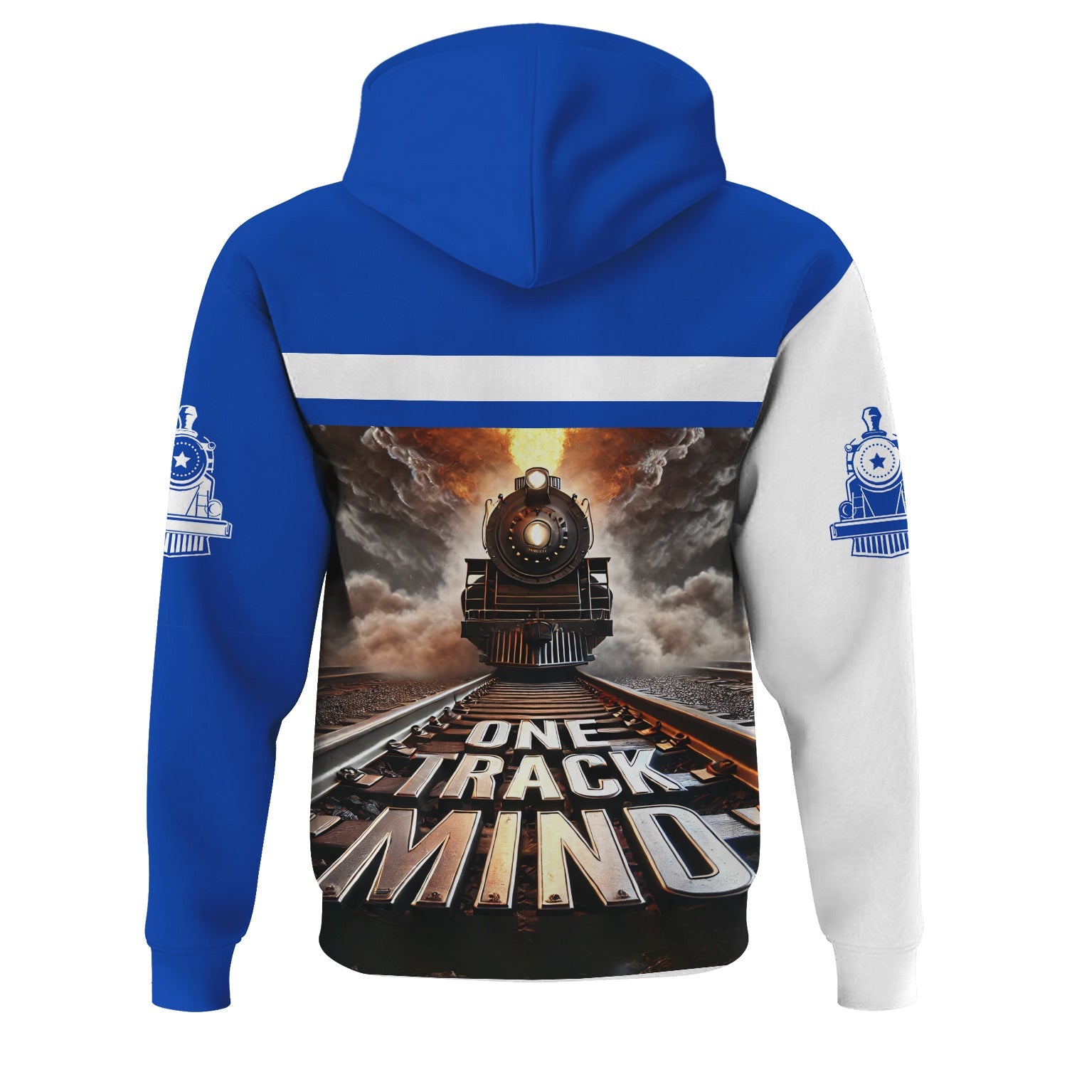 Railspirit Personalized Long Island Railroad Hoodie One Track Mind Train Printed ZIp Up Hoodie