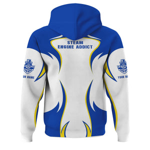 Railspirit Personalized Long Island Railroad Hoodie Distinctive Flame Style Zip Up Hoodie For Steam Engine Addict