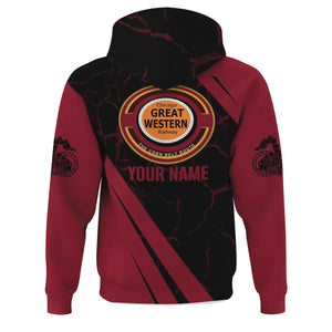 Railspirit Personalized Chicago Great Western Railroad Hoodie Crackle Texture Style Train Zip Up Hoodie For Trackhead