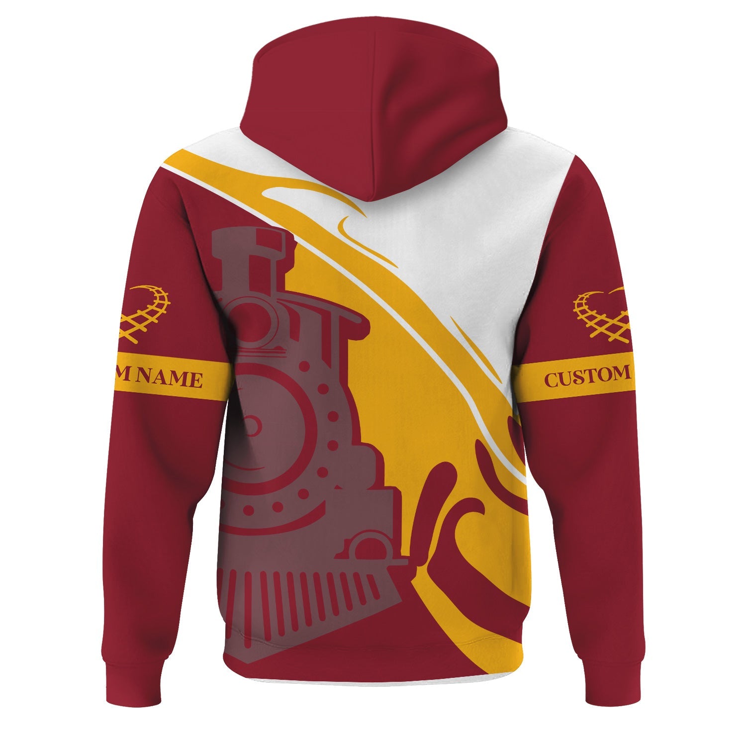 Railspirit Personalized Chicago Great Western Railroad Hoodie Flame-Inspired Style Zip Up Hoodie Gift Idea For Train Lovers