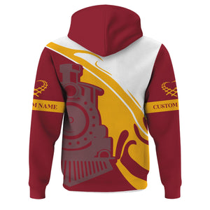 Railspirit Personalized Chicago Great Western Railroad Hoodie Flame-Inspired Style Zip Up Hoodie Gift Idea For Train Lovers