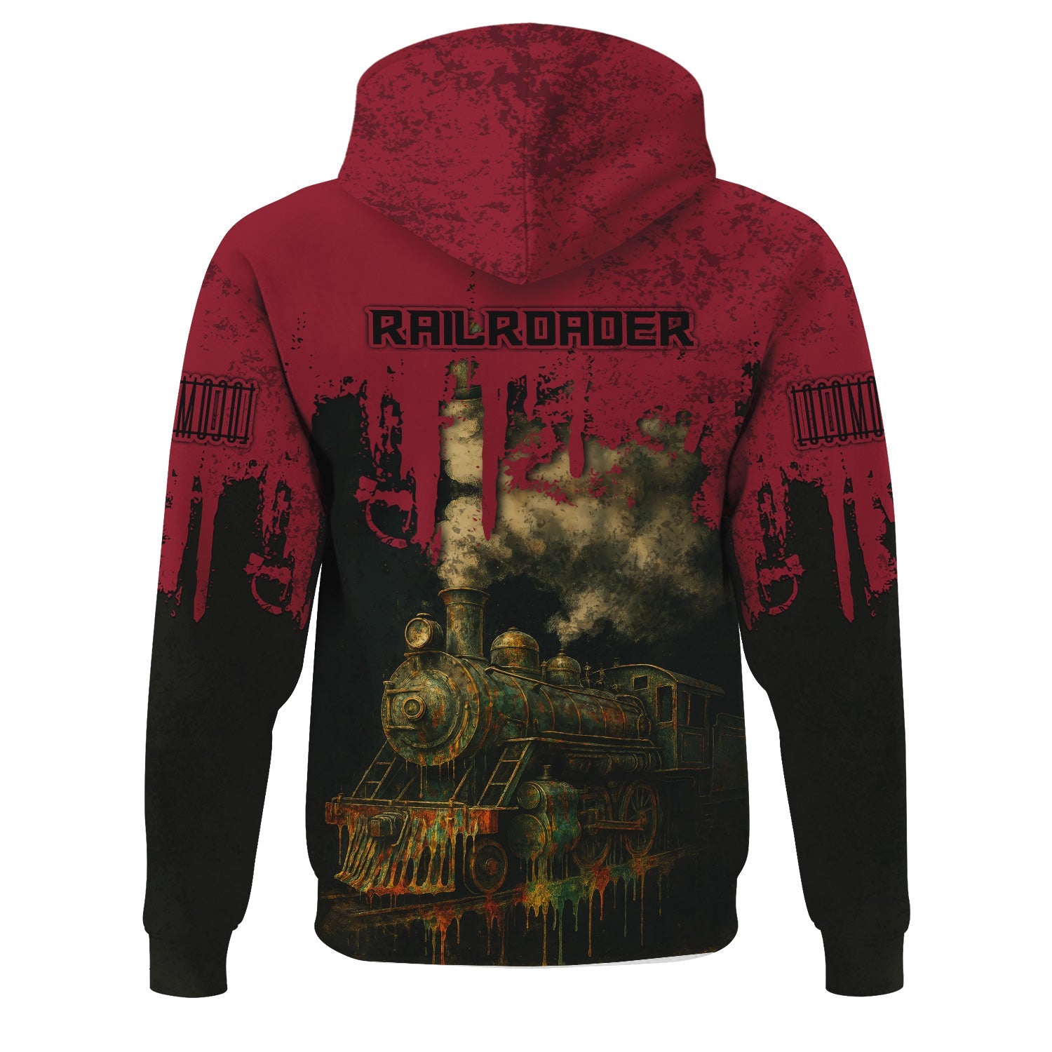 Railspirit Personalized Chicago Great Western Railroad Hoodie Vintage Train Art Style Zip Up Hoodie For Locomotive Fans