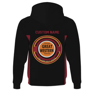 Railspirit Custom Name Chicago Great Western Railroad Hoodie Yes I Need All Those Train Printed Zip Hoodie