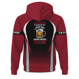 Railspirit Personalized Chicago Great Western Railroad Hoodie Stress Is Caused By Not Having Enough Trains  Zip Up Hoodie
