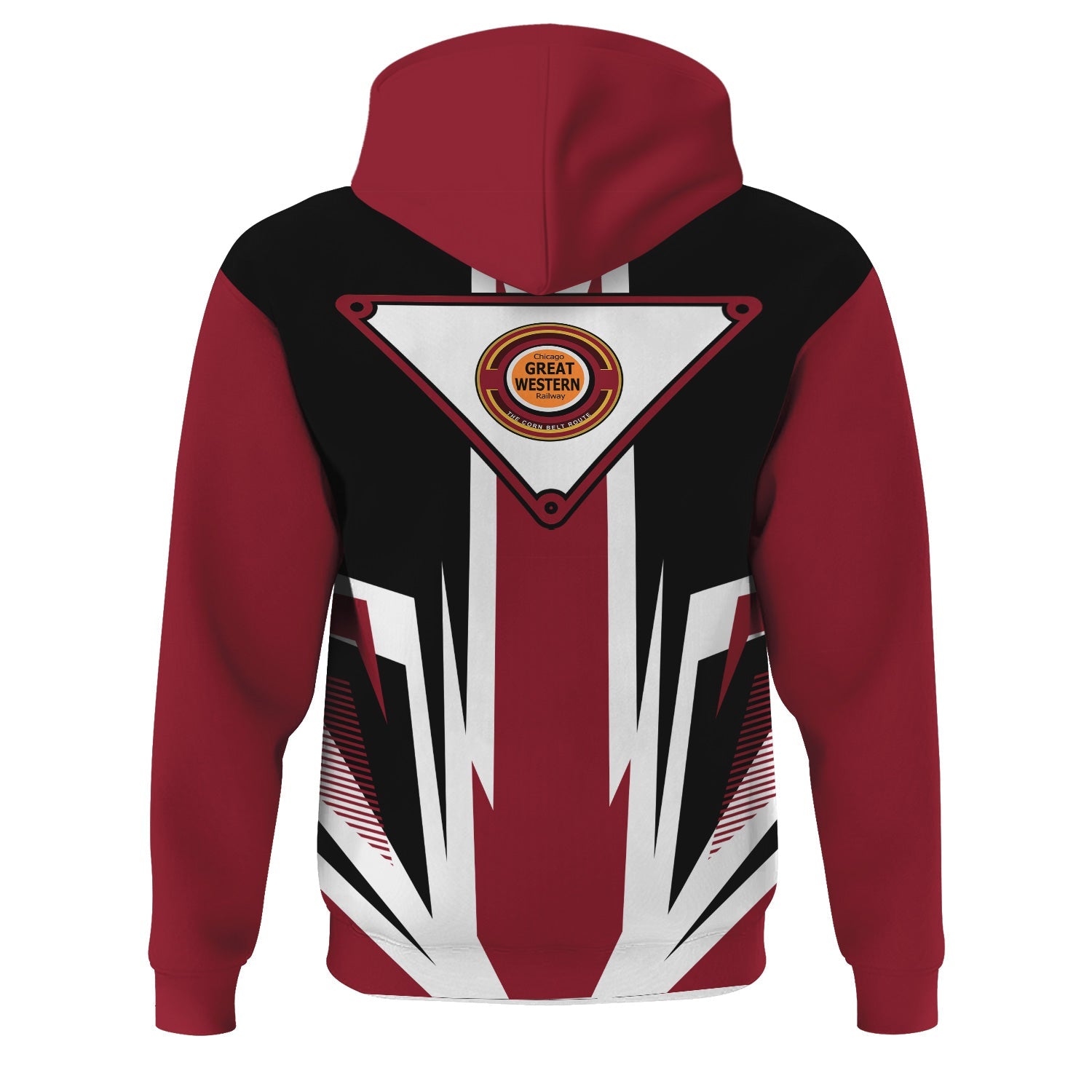 Railspirit Chicago Great Western Railroad Hoodie Bold Graphic Style All Over Printed Zip Up Hoodie