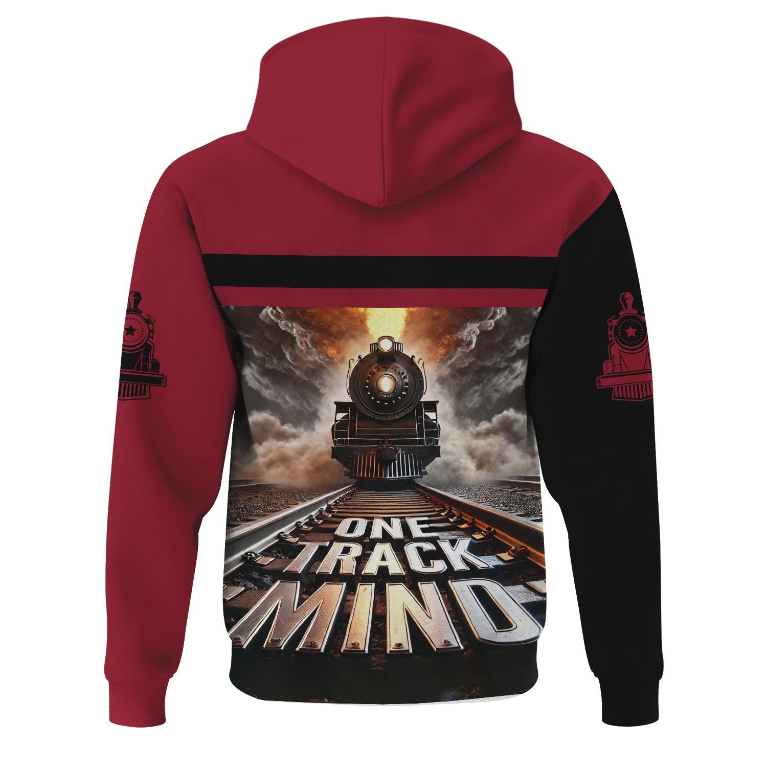 Railspirit Personalized Chicago Great Western Railroad Hoodie One Track Mind Train Printed ZIp Up Hoodie