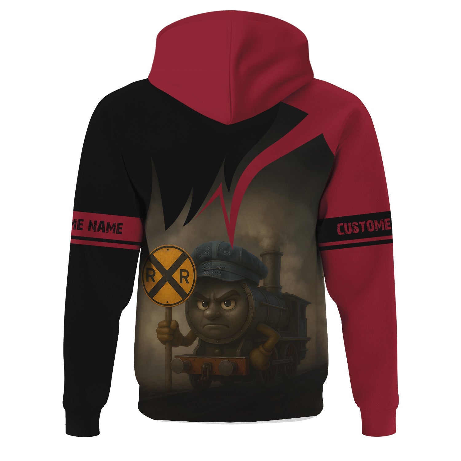 Railspirit Personalized Chicago Great Western Railroad Hoodie Angry Train Hoodie Gift Idea For Train Lover