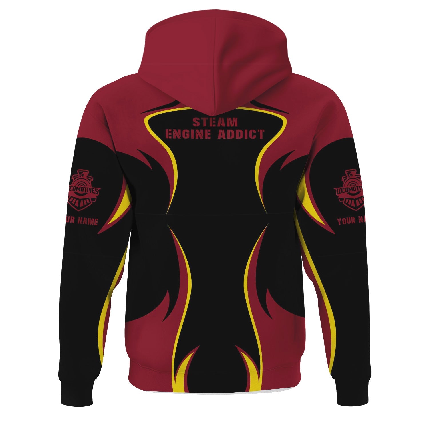 Railspirit Personalized Chicago Great Western Railroad Hoodie Distinctive Flame Style Zip Up Hoodie For Steam Engine Addict