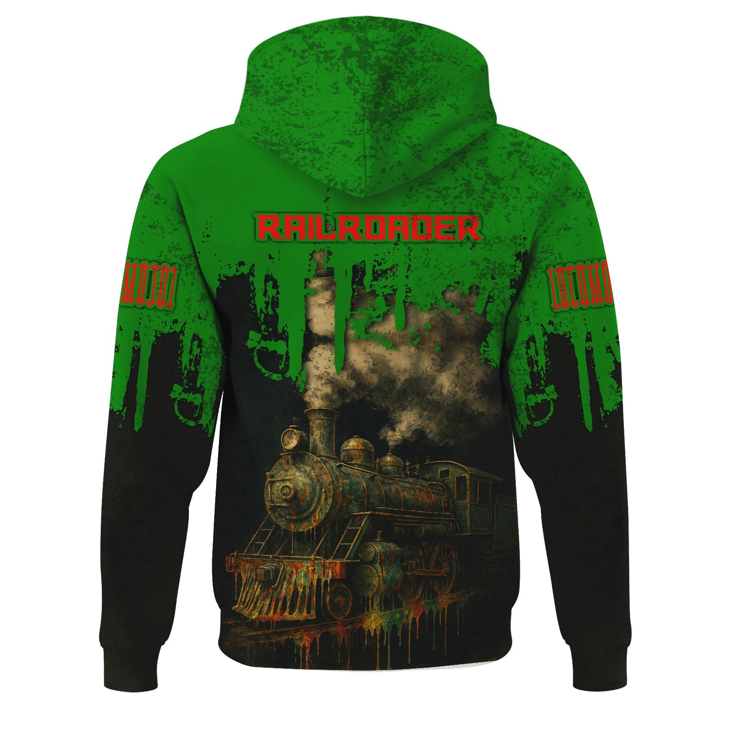 Railspirit Personalized Elgin Joliet And Eastern Railroad Hoodie Vintage Train Art Style Zip Up Hoodie For Locomotive Fans