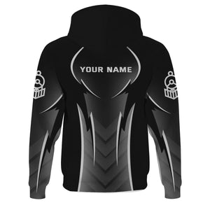 Railspirit Personalized Bessemer And Lake Erie Railroad Hoodie Striking Line Style Train Zip Up Hoodie For Locomotive Lovers