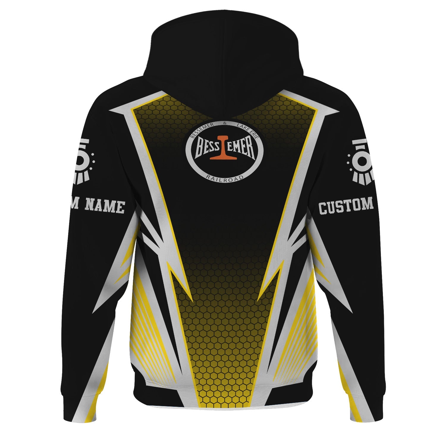 Railspirit Personalized Bessemer And Lake Erie Railroad Hoodie Lightning Graphic Style Zip Up Hoodie Gift Idea For Train Lover