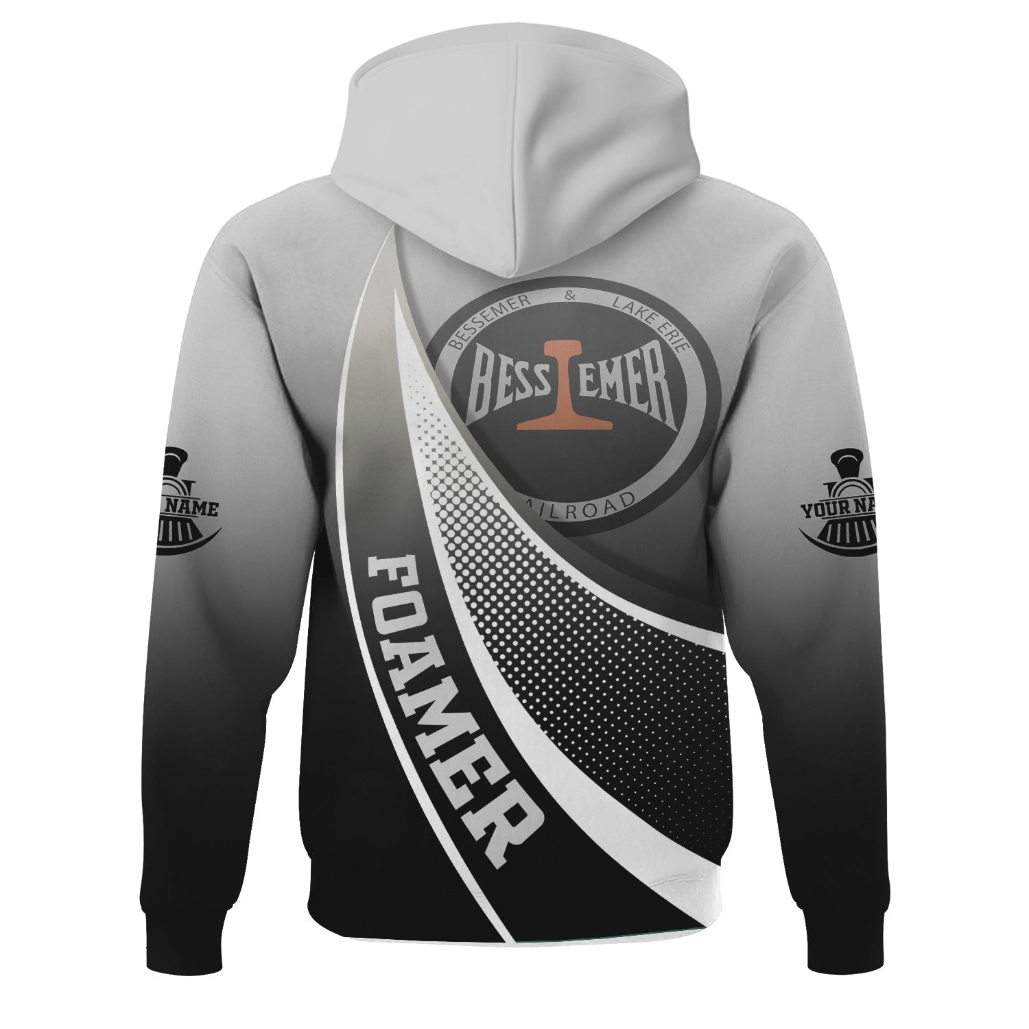 Railspirit Personalized Bessemer And Lake Erie Railroad Hoodie Railway-Themed Style Zip Up Hoodie Gift Idea For Trainspotter