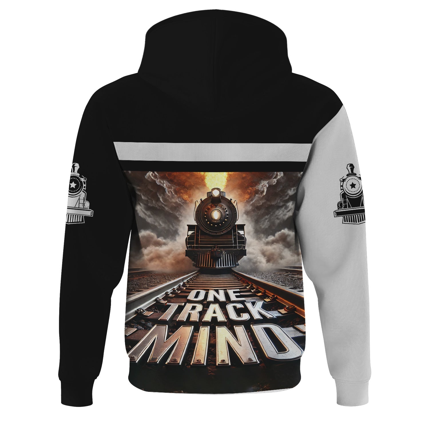 Railspirit Personalized Bessemer And Lake Erie Railroad Hoodie One Track Mind Train Printed ZIp Up Hoodie