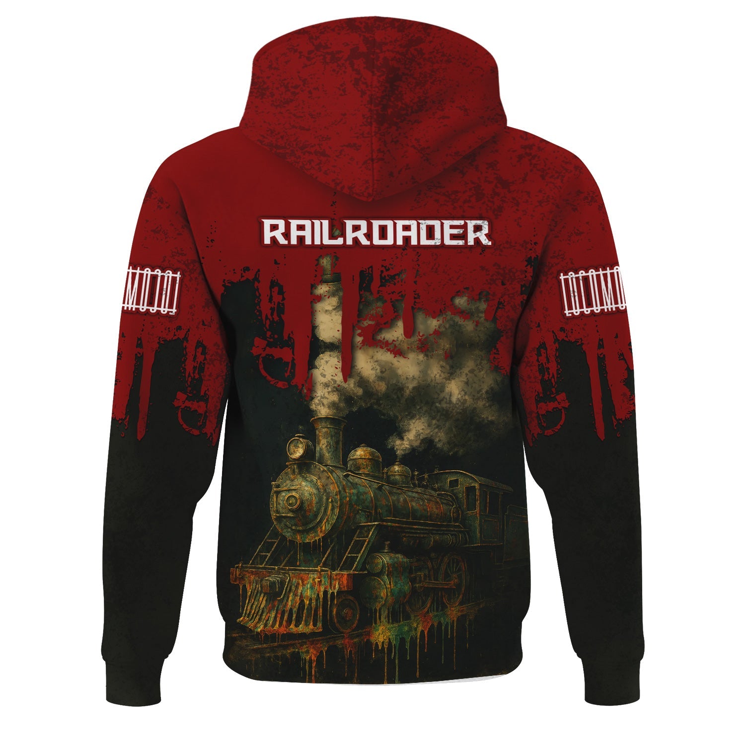 Railspirit Personalized Detroit & Mackinac Railroad Hoodie Vintage Train Art Style Zip Up Hoodie For Locomotive Fans