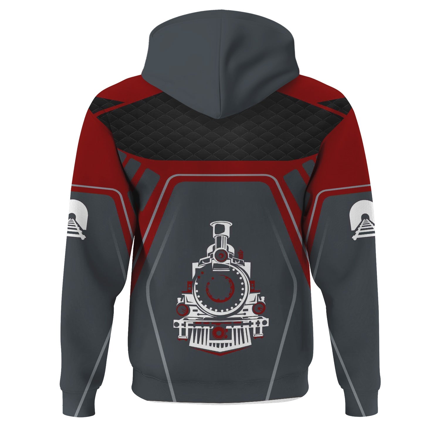 Railspirit Personalized Detroit & Mackinac Railroad Hoodie Steam Locomotive Engine Graphic Train Zip Up Hoodie All Over Print