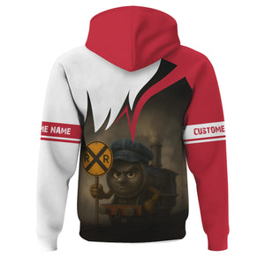 Railspirit Personalized Canadian Pacific Kansas City Hoodie Angry Train CPKC Hoodie Gift Idea For Train Lover