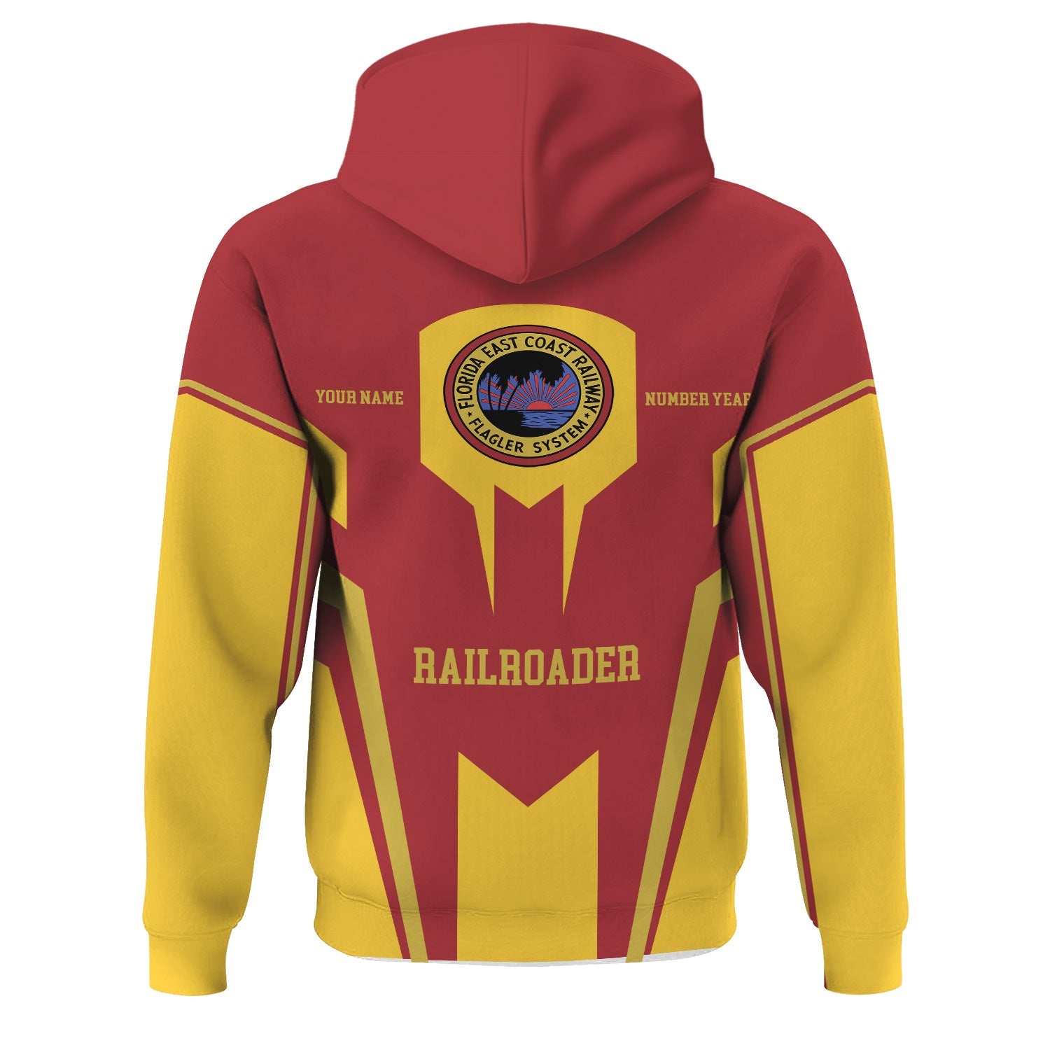Railspirit Personalized Florida East Coast Railway Hoodie Custom Year Railroader Zip Up Hoodie Gift Idea For Train Lover