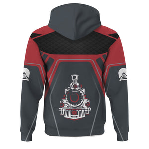 Railspirit Personalized Florida East Coast Railway Hoodie Steam Locomotive Engine Graphic Train Zip Up Hoodie All Over Print
