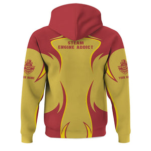 Railspirit Personalized Florida East Coast Railway Hoodie Distinctive Flame Style Zip Up Hoodie For Steam Engine Addict