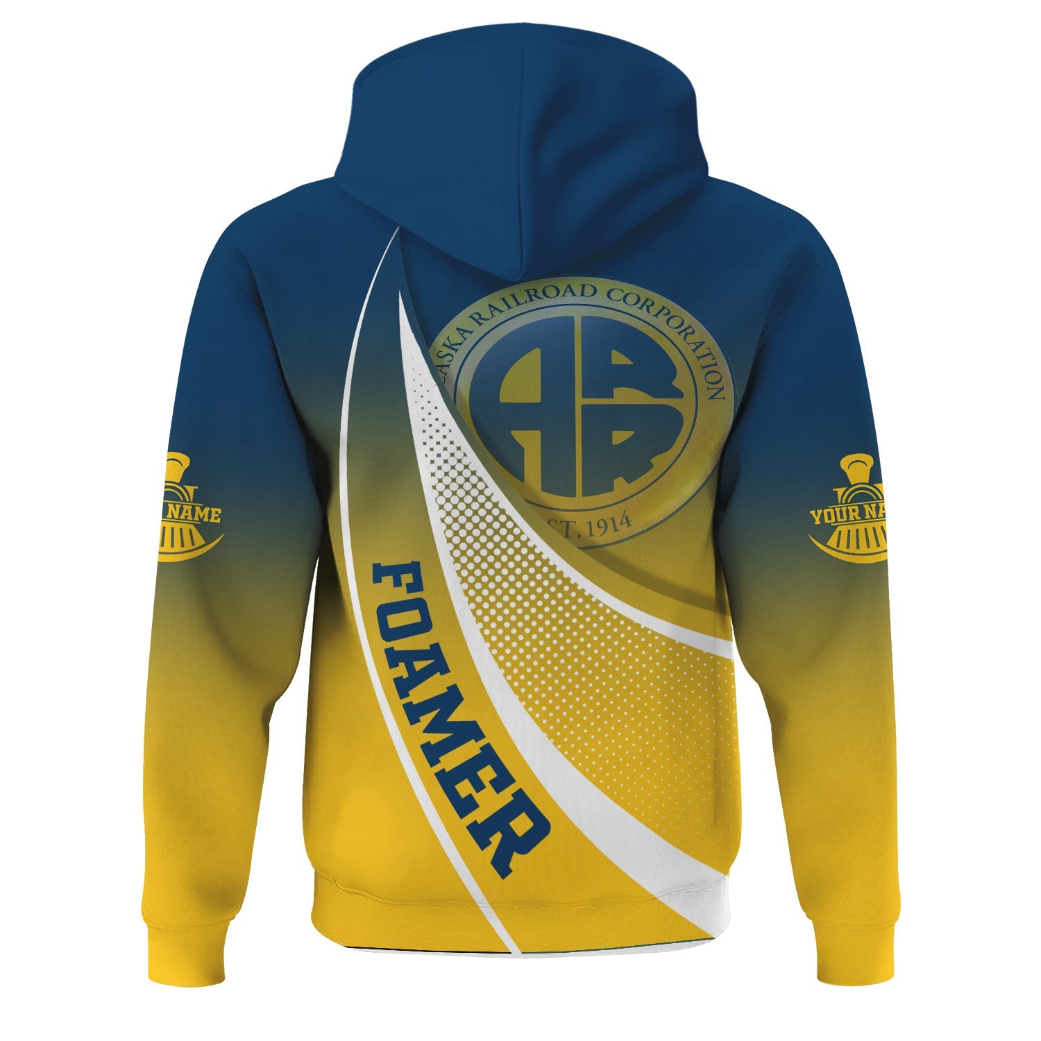 Railspirit Personalized Alaska Railroad Hoodie Railway-Themed Style Zip Up Hoodie Gift Idea For Trainspotter