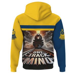 Railspirit Personalized Alaska Railroad Hoodie One Track Mind Train Printed ZIp Up Hoodie