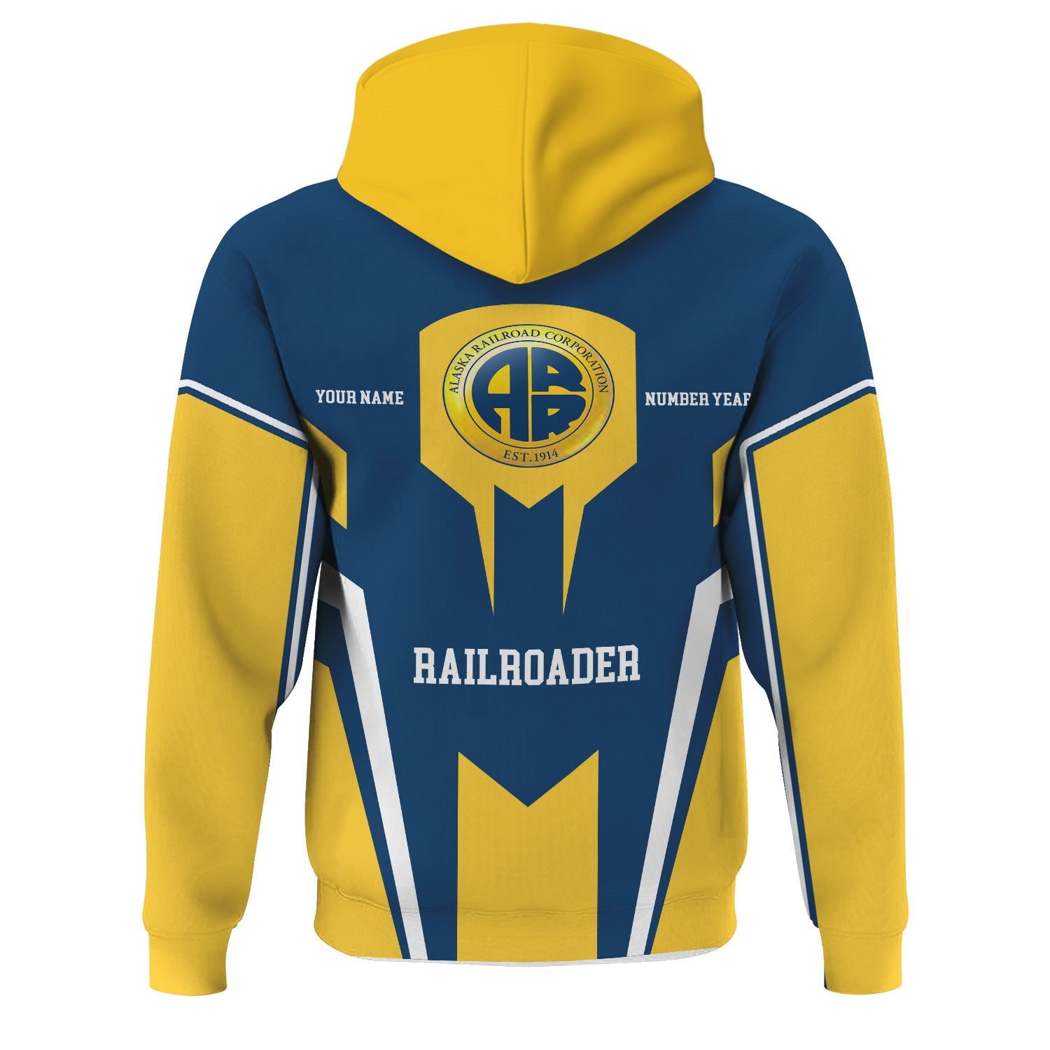 Railspirit Personalized Alaska Railroad Hoodie Custom Year Railroader Zip Up Hoodie Gift Idea For Train Lover
