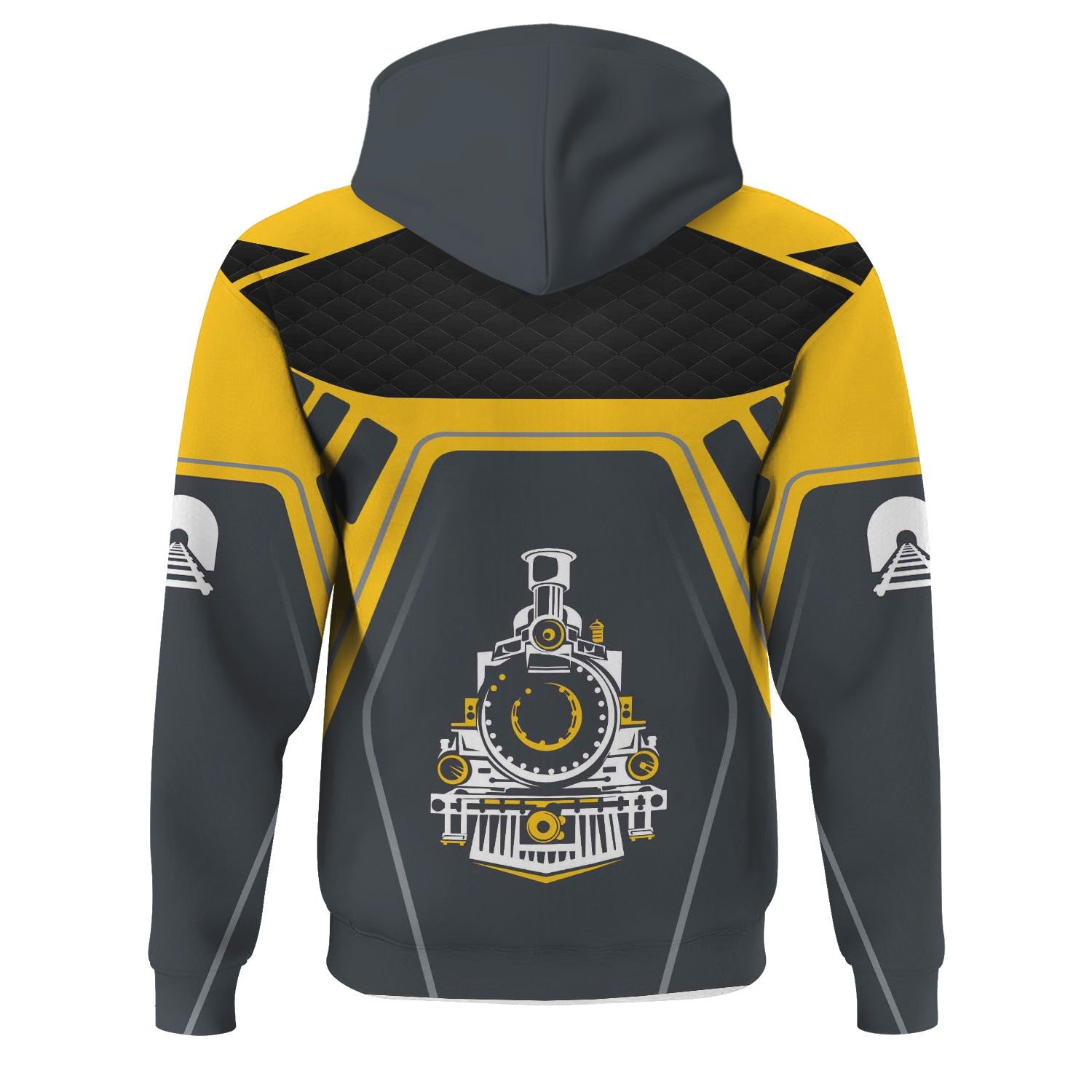 Railspirit Personalized Alaska Railroad Hoodie Steam Locomotive Engine Graphic Train Zip Up Hoodie All Over Print