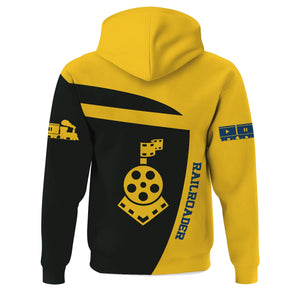 Railspirit Personalized Alaska Railroad Hoodie All Aboard Steam Train Movie Projector Style Zip Up Hoodie