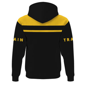 Railspirit Custom Name Alaska Railroad Hoodie American Train Ticket Printed Zip Hoodie