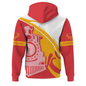Railspirit Personalized Kansas City Southern Hoodie Flame-Inspired Style Zip Up Hoodie Gift Idea For Train Lovers
