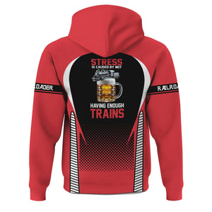 Railspirit Personalized Kansas City Southern Hoodie Stress Is Caused By Not Having Enough Trains  Zip Up Hoodie