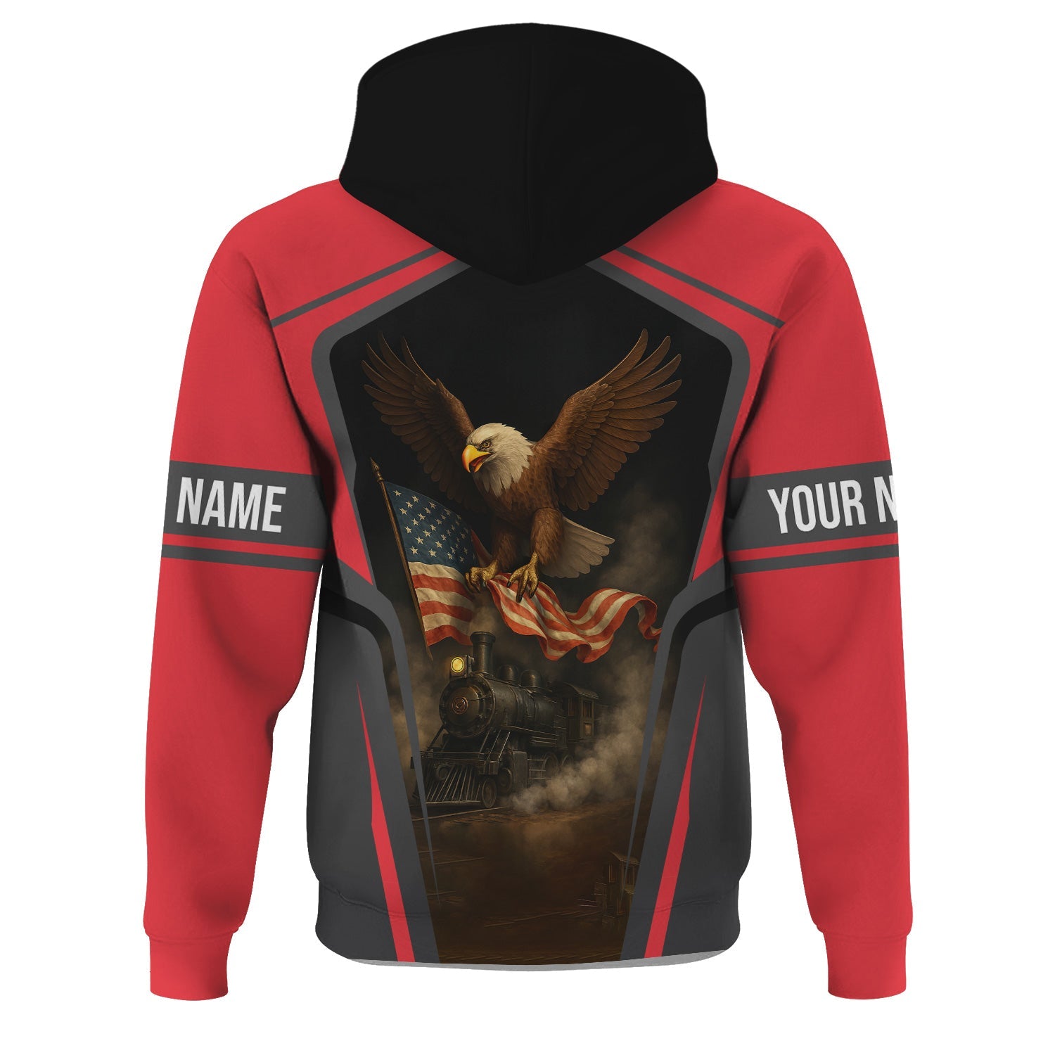 Railspirit Personalized Kansas City Southern Hoodie American Eagle Vintage Train Zip Up Hoodie