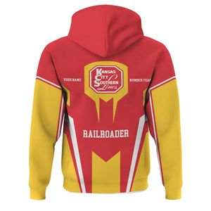Railspirit Personalized Kansas City Southern Hoodie Custom Year Railroader Zip Up Hoodie Gift Idea For Train Lover