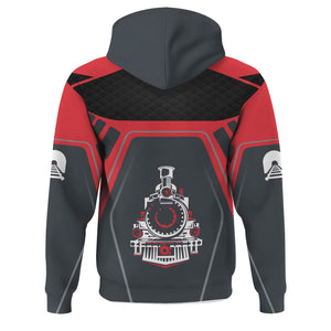 Railspirit Personalized Kansas City Southern Hoodie Steam Locomotive Engine Graphic Train Zip Up Hoodie All Over Print