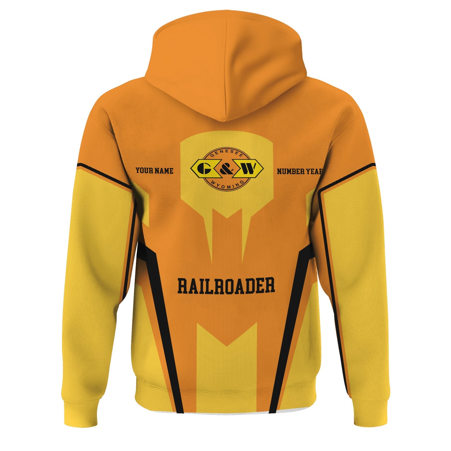 Railspirit Personalized Genesee & Wyoming Inc. Railroad Hoodie Custom Year Railroader Zip Up Hoodie Gift Idea For Train Lover