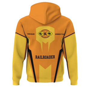 Railspirit Personalized Genesee & Wyoming Inc. Railroad Hoodie Custom Year Railroader Zip Up Hoodie Gift Idea For Train Lover