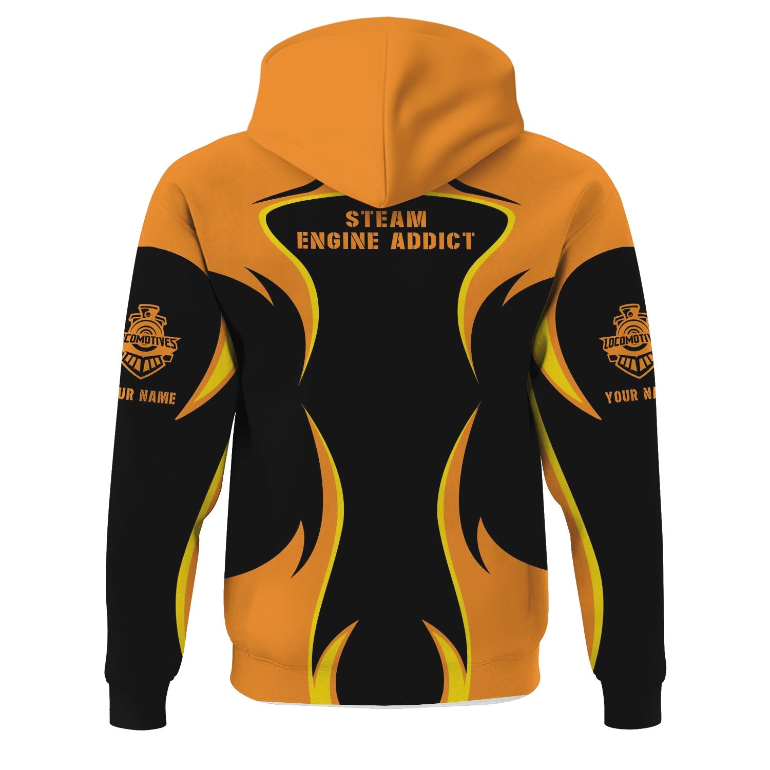 Railspirit Personalized Genesee & Wyoming Inc. Railroad Hoodie Distinctive Flame Style Zip Up Hoodie For Steam Engine Addict