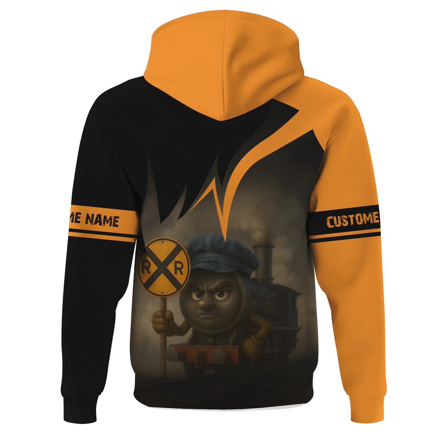 Railspirit Personalized Genesee & Wyoming Inc. Railroad Hoodie Angry Train Hoodie Gift Idea For Train Lover