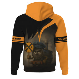 Railspirit Personalized Genesee & Wyoming Inc. Railroad Hoodie Angry Train Hoodie Gift Idea For Train Lover