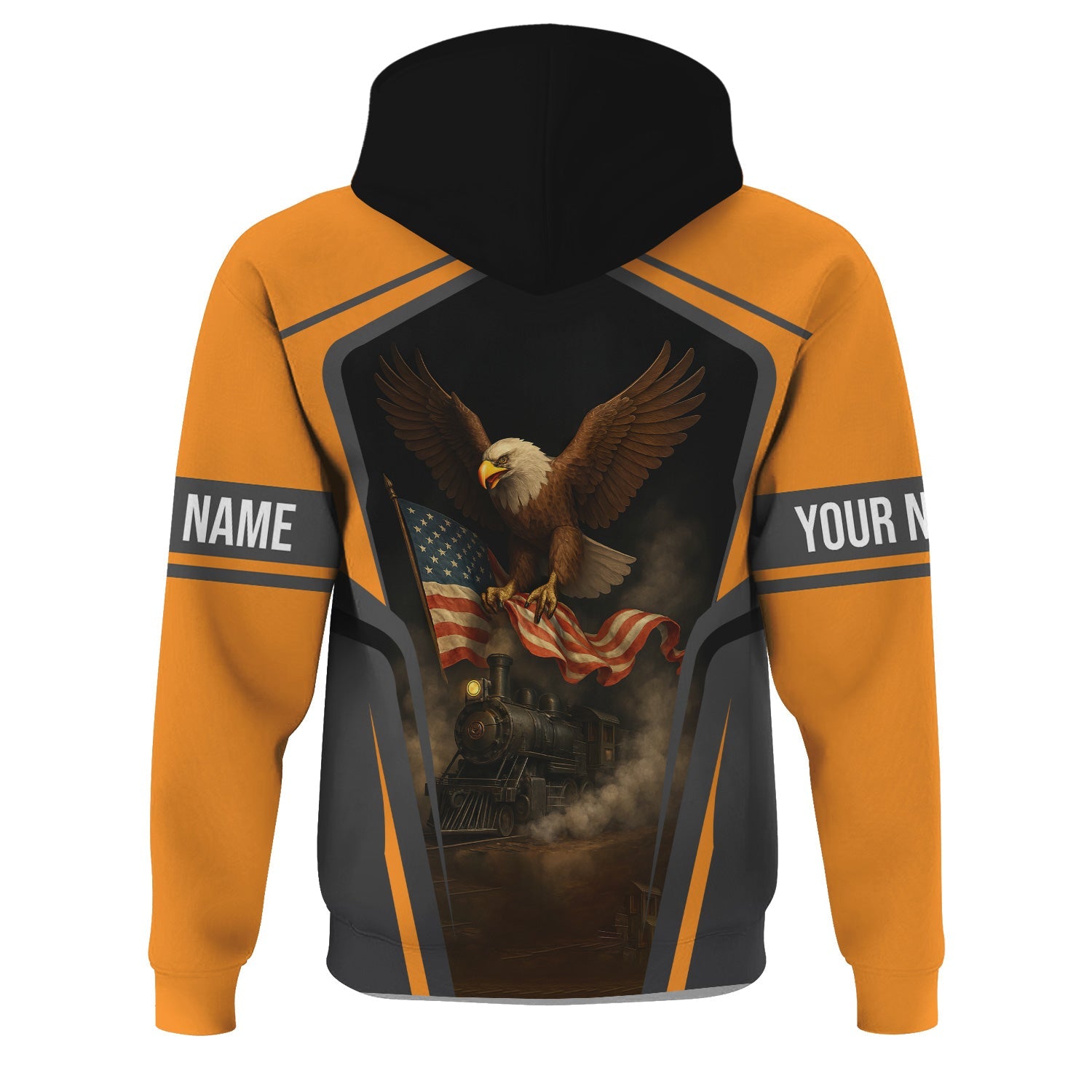 Railspirit Personalized Genesee & Wyoming Inc. Railroad Hoodie American Eagle Vintage Train Zip Up Hoodie