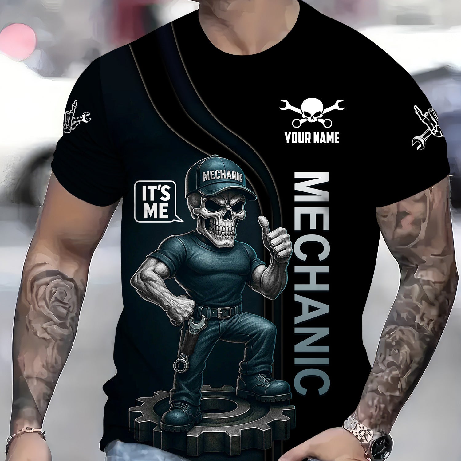 Personalized Mechanic Shirt, I Am Warranty, Skull Funny Design, Gift For Men