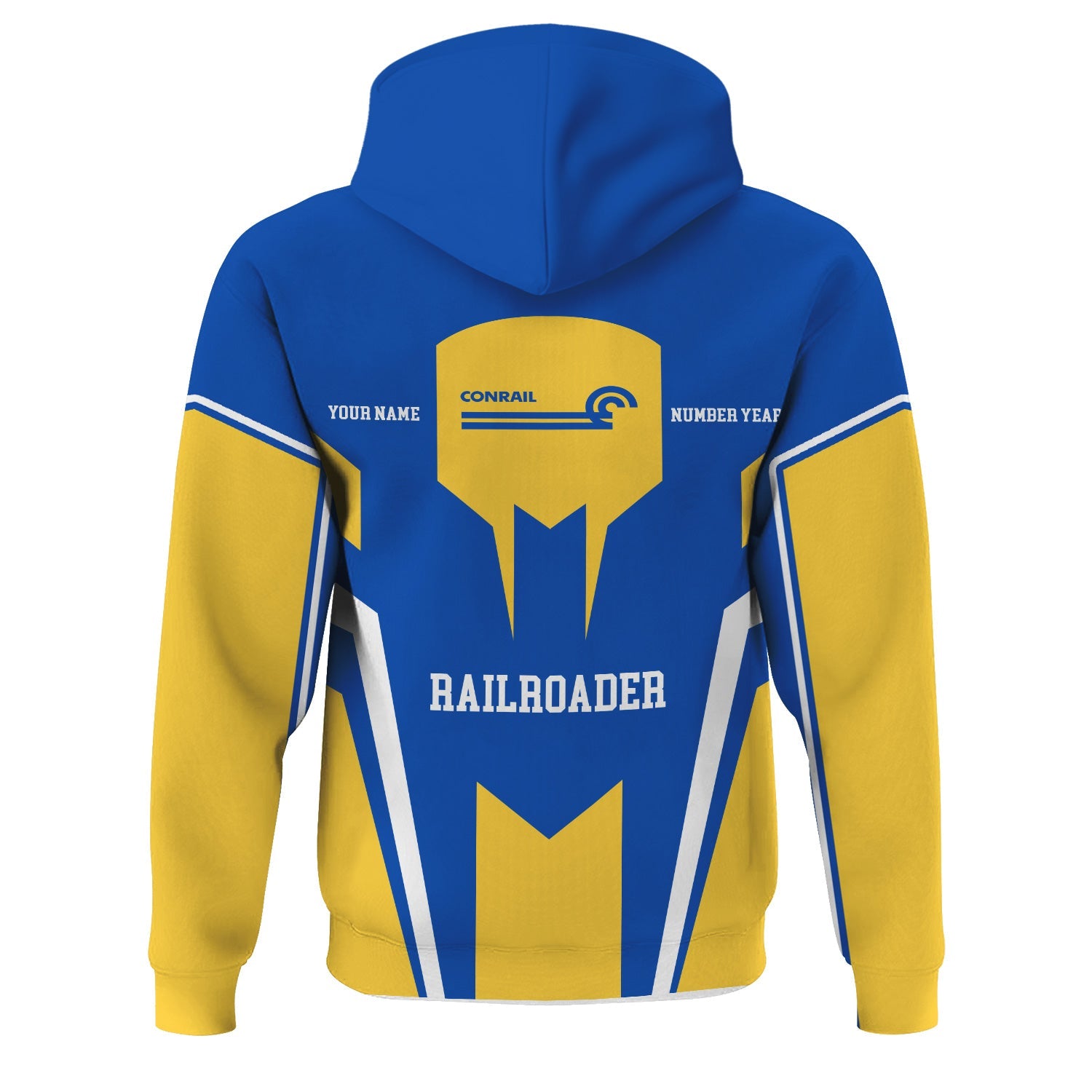 Railspirit Personalized Conrail Railroad Hoodie Custom Year Railroader Zip Up Hoodie Gift Idea For Train Lover
