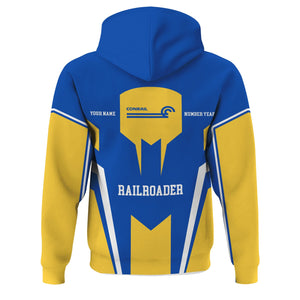 Railspirit Personalized Conrail Railroad Hoodie Custom Year Railroader Zip Up Hoodie Gift Idea For Train Lover