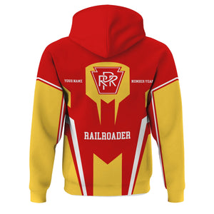 Railspirit Personalized Pennsylvania Railroad Hoodie Custom Year Railroader Zip Up Hoodie Gift Idea For Train Lover
