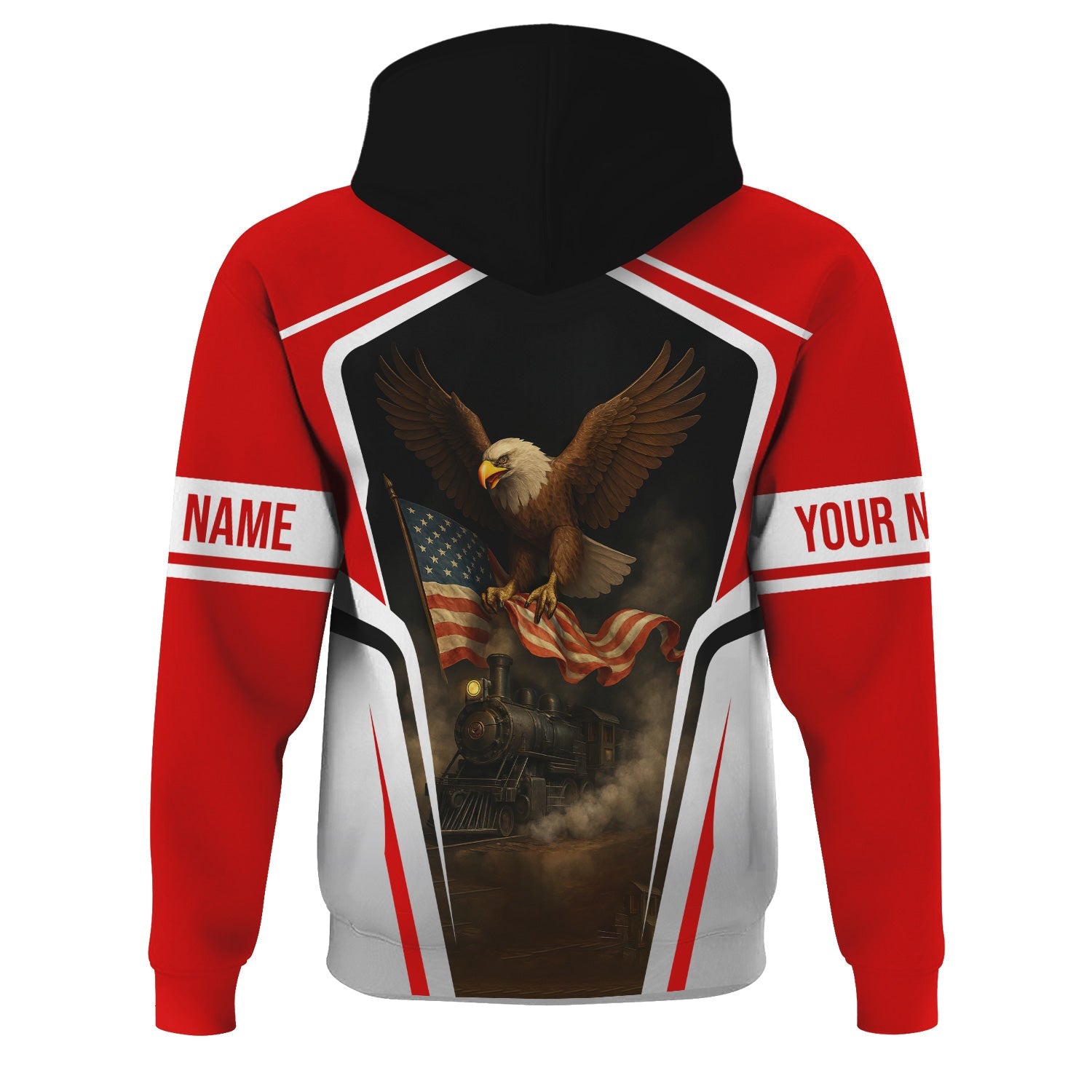 Railspirit Personalized Pennsylvania Railroad Hoodie American Eagle Vintage Train Zip Up Hoodie