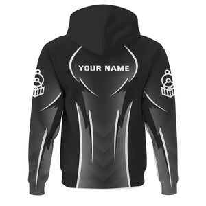 Railspirit Personalized New York Central Railroad Hoodie Striking Line Style Train Zip Up Hoodie For Locomotive Lovers