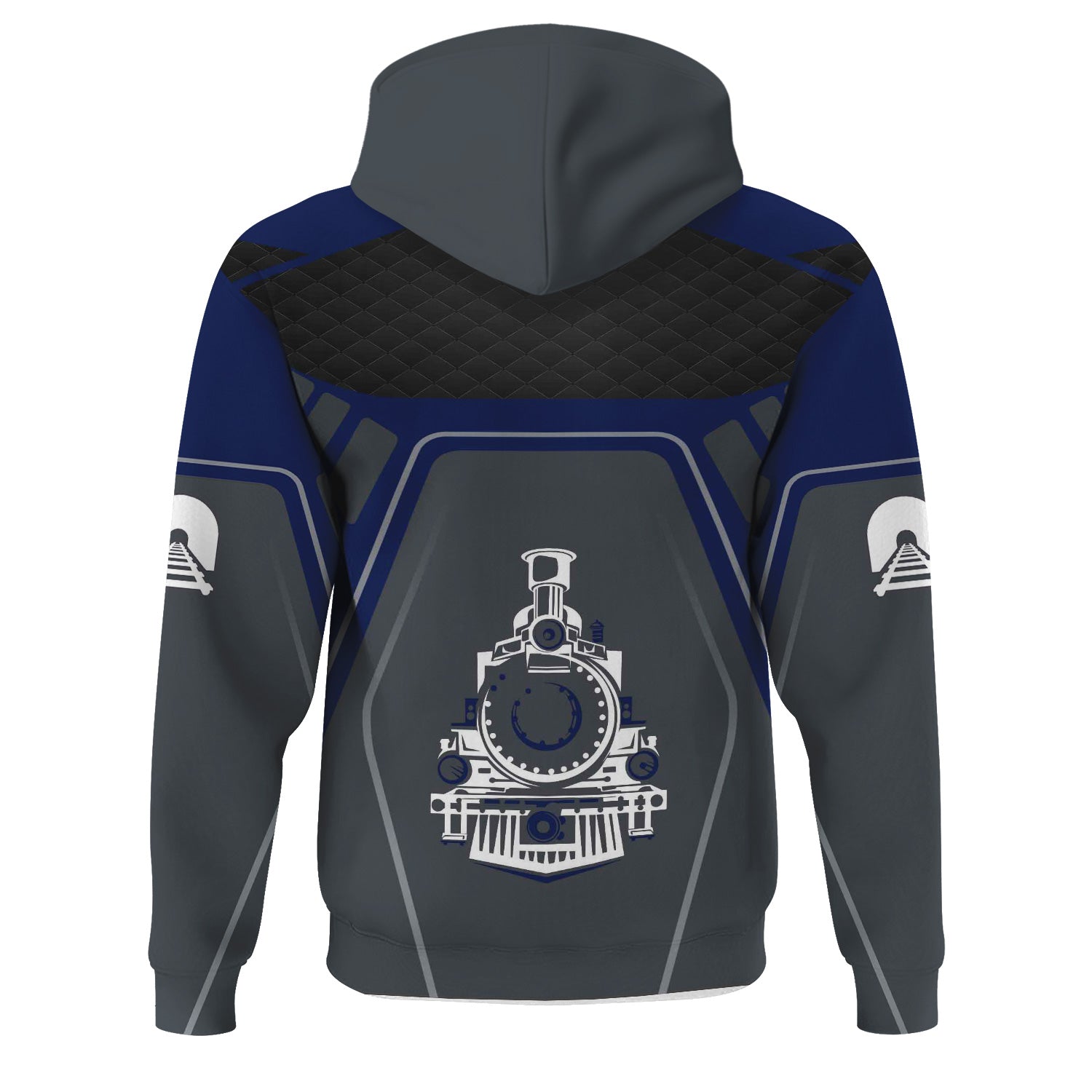 Railspirit Personalized Baltimore and Ohio Railroad Hoodie Steam Locomotive Engine Graphic B&O Train Zip Up Hoodie All Over Print