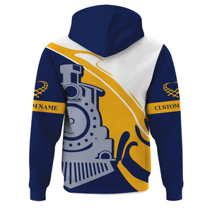 Railspirit Personalized Baltimore and Ohio Railroad Hoodie Flame-Inspired Style B&O Zip Up Hoodie Gift Idea For Train Lovers