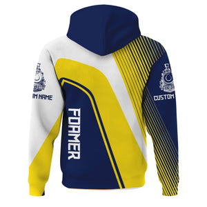 Railspirit Personalized Baltimore and Ohio Railroad Hoodie Vibrant Striking Style B&O Zip Up Hoodie For Rail Enthusiasts